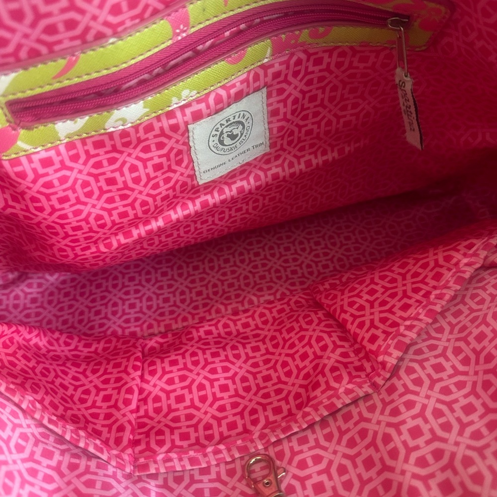 Spartina 449 Elephant Pink and Green Tote Bag - Picture 14 of 14